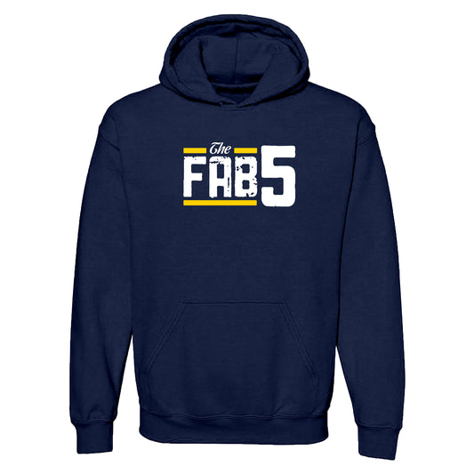 Fab Five Logo Hoodie - Navy