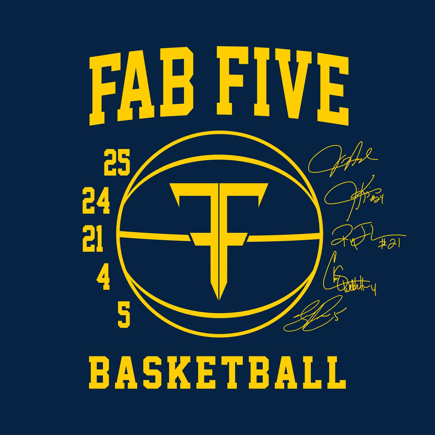 Fab Five Signature T-Shirt - Navy